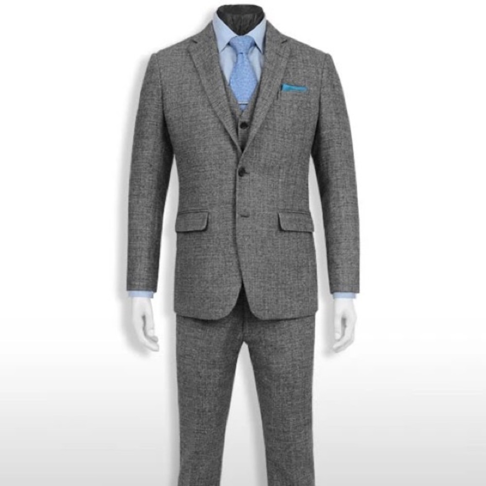Studio Suits Grey Tweed Slim Fit Suit